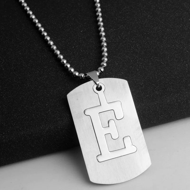 Hip-Hop Simple Style Letter 304 Stainless Steel Hollow Out Men's Pendant Necklace
