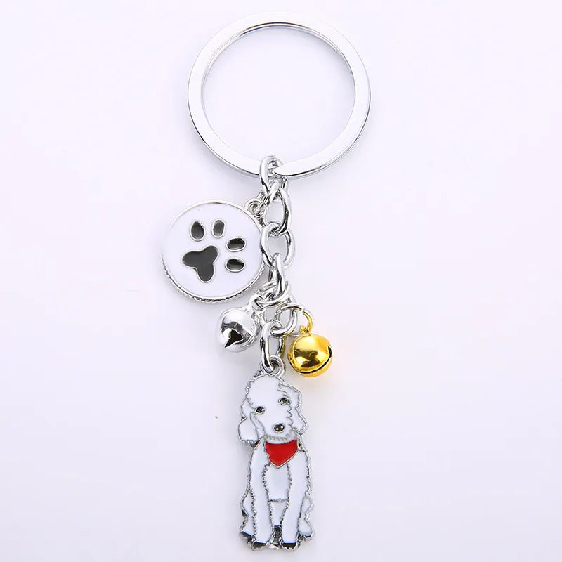 fashion dog metal unisex bag pendant keychain 1 piece