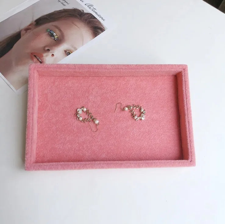 Small velvet ring plate earrings earrings plate empty plate jewelry display rack jewelry storage box tray wholesale