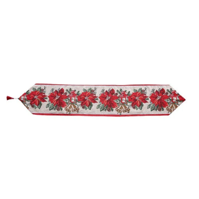 Christmas Cartoon Style Simple Style Color Block Holiday Festival Table Runner