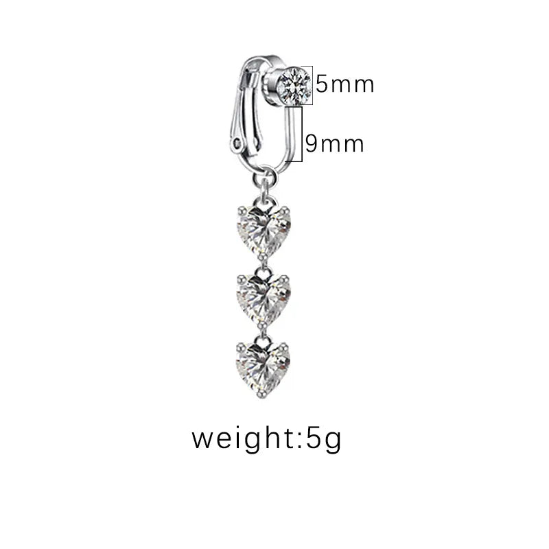 1 Piece Belly Rings Sexy Heart Shape Butterfly Planet 316L Stainless Steel  Alloy Plating Inlay Acrylic Rhinestones Glass White Gold Plated Gold Plated
