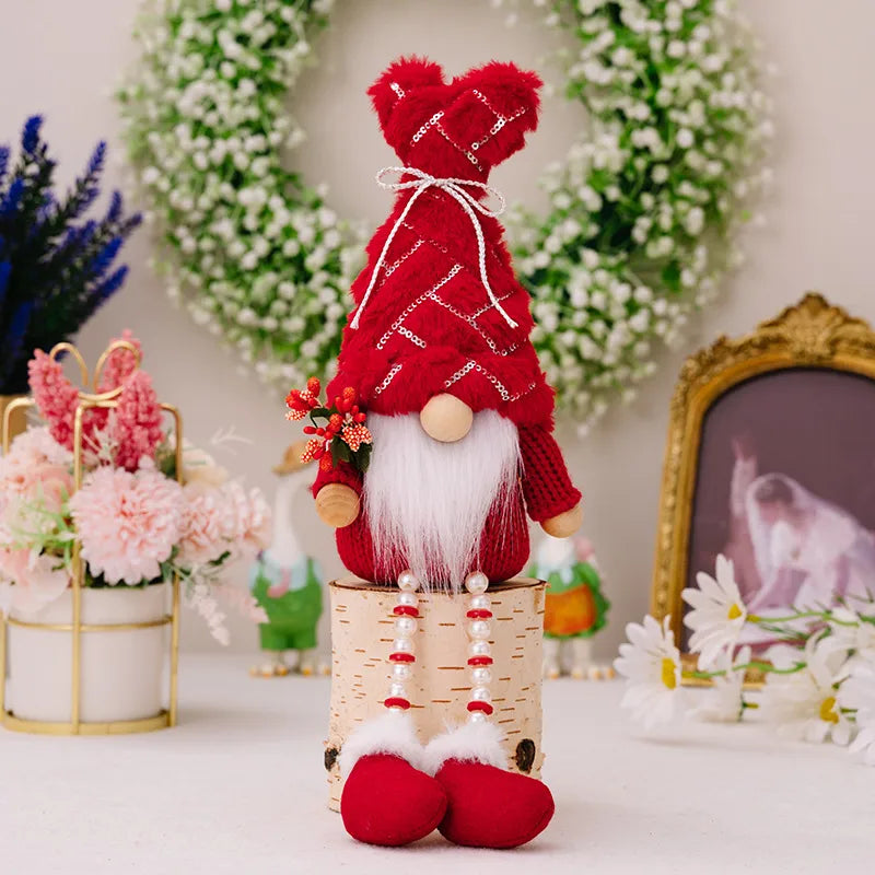 Valentine'S Day Cute Heart Shape Bow Knot Sequin Cloth Date Rudolph Doll Decorations Table Decoration