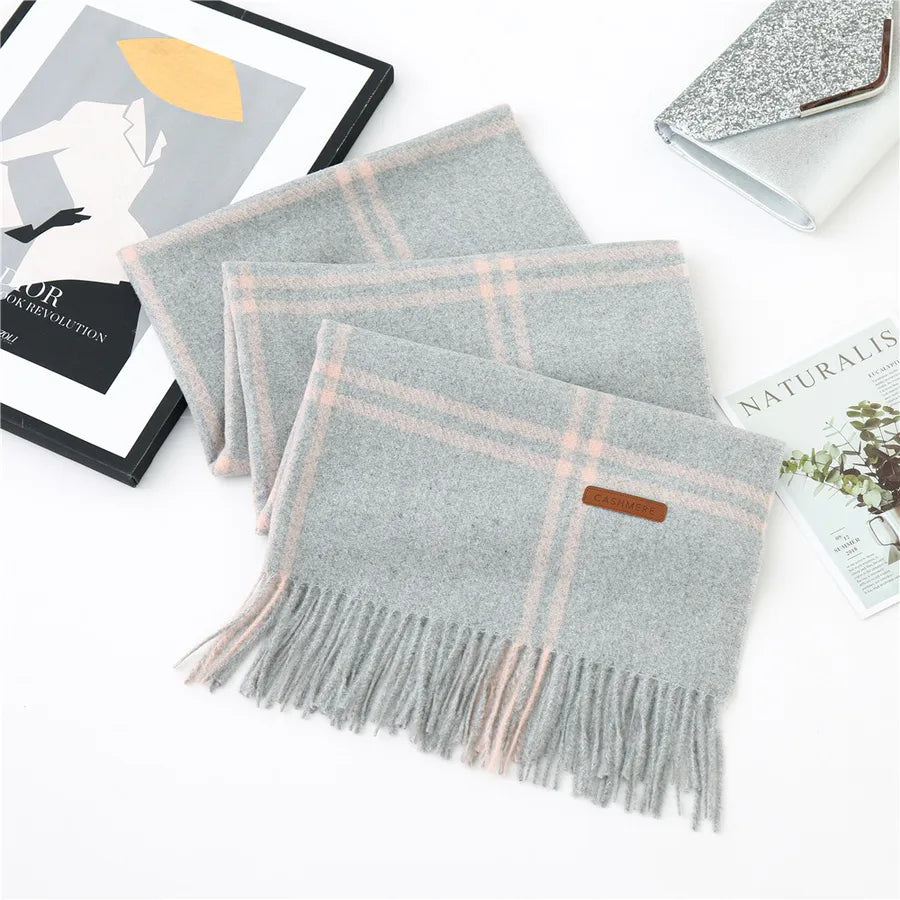 double-line plaid scarf