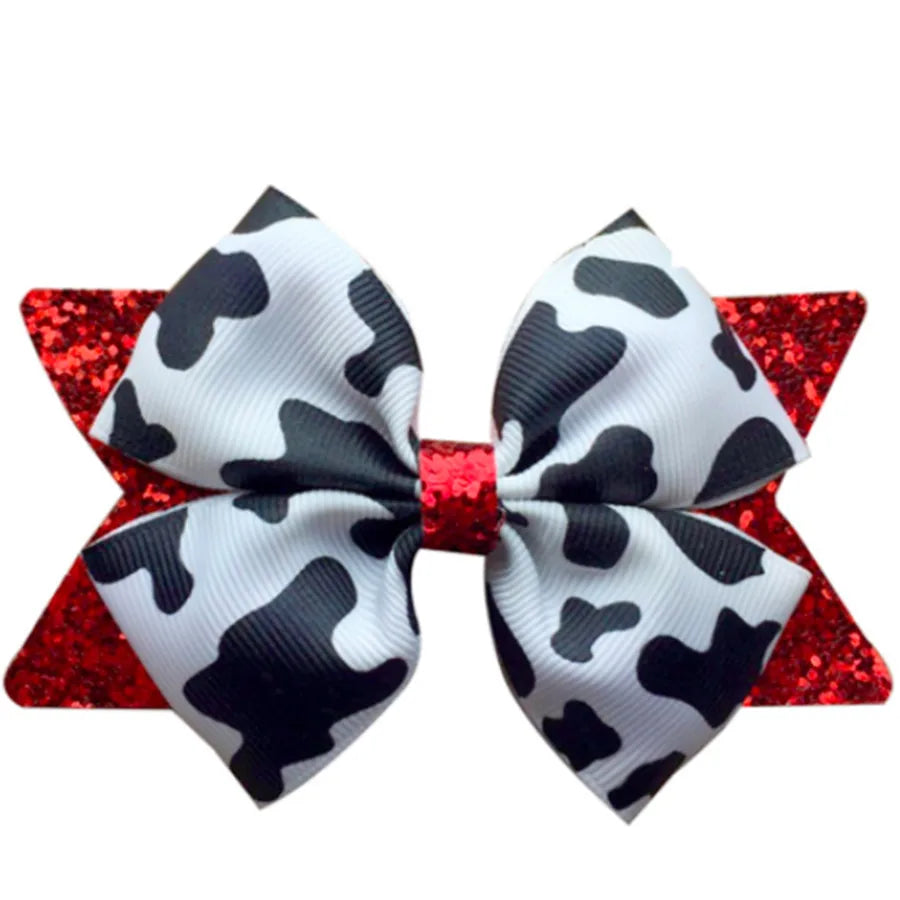 Hot Selling  Milk Bow Western Denim cowgirl   Children's Hairpin