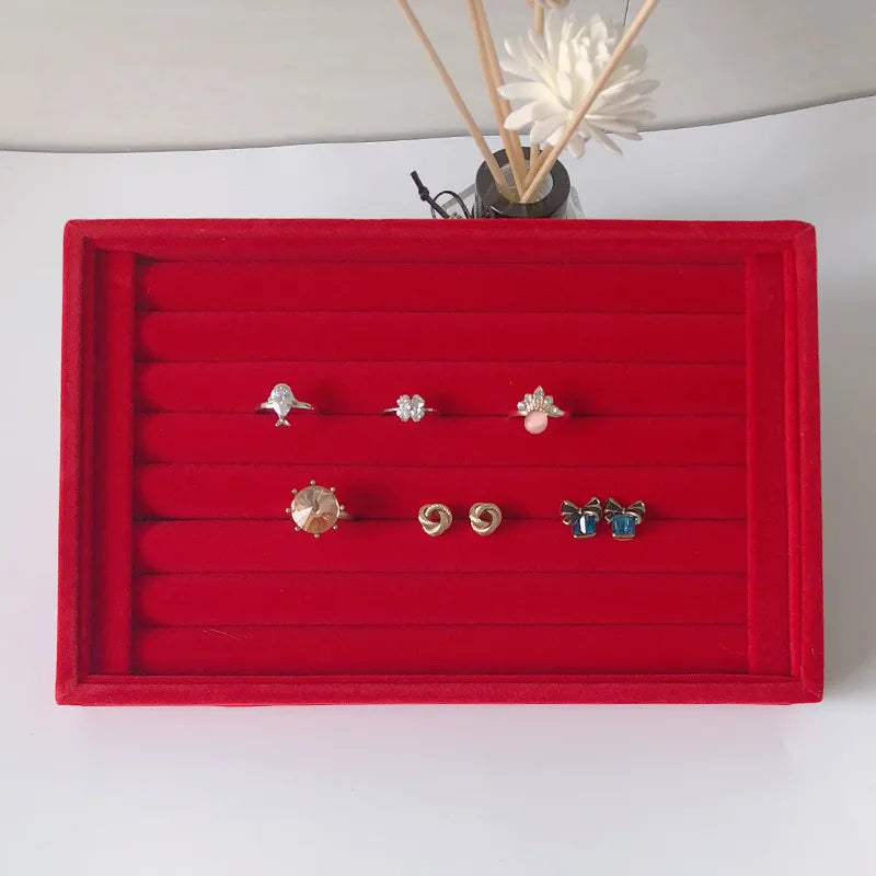 Small velvet ring plate earrings earrings plate empty plate jewelry display rack jewelry storage box tray wholesale