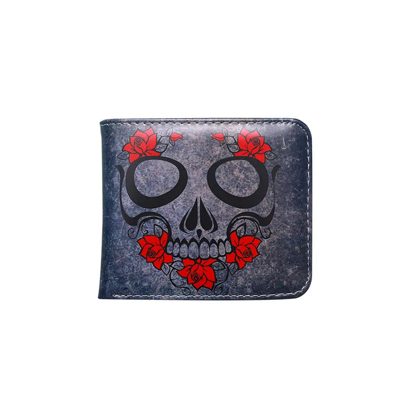 Unisex Skull PVC Open Wallets