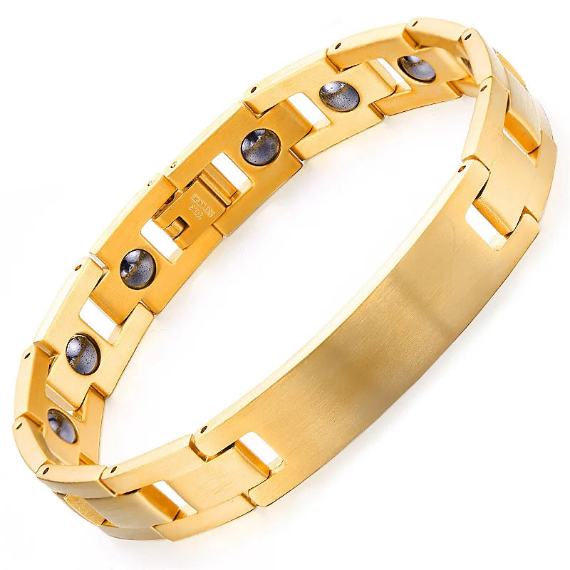 Simple Style Geometric Titanium Steel Plating Men's Bracelets