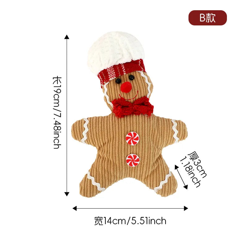 Creative Christmas Gingerbread Man Doll Pendant Holiday Cartoon Doll Decorations Christmas Tree Decoration Accessories Props
