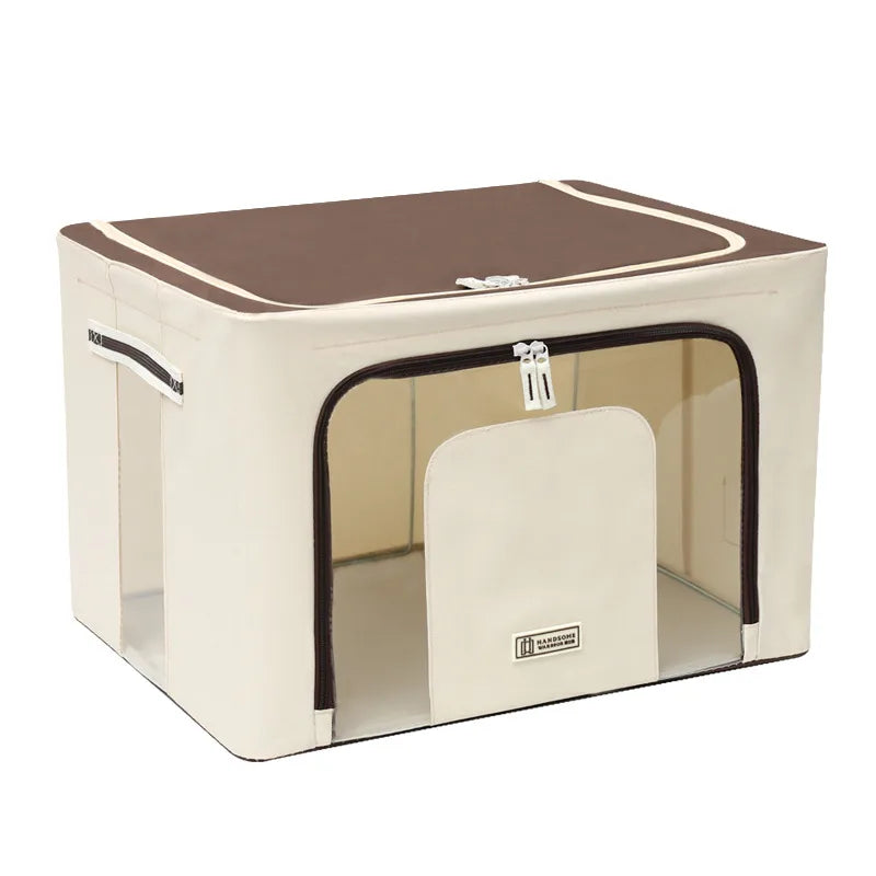 Paishilong Thickened Oxford Cloth Waterproof Storage Box Large Clothes Quilt Toy Steel Frame Folding Bainer Box Wholesale