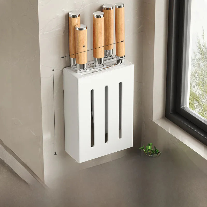 Kitchen knife holder knife storage rack punch-free wall-mounted storage box knife kitchen knife household knife storage seat