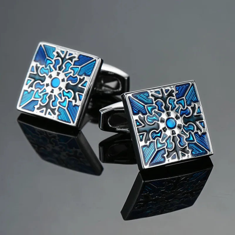 business geometric copper plating men's cufflinks