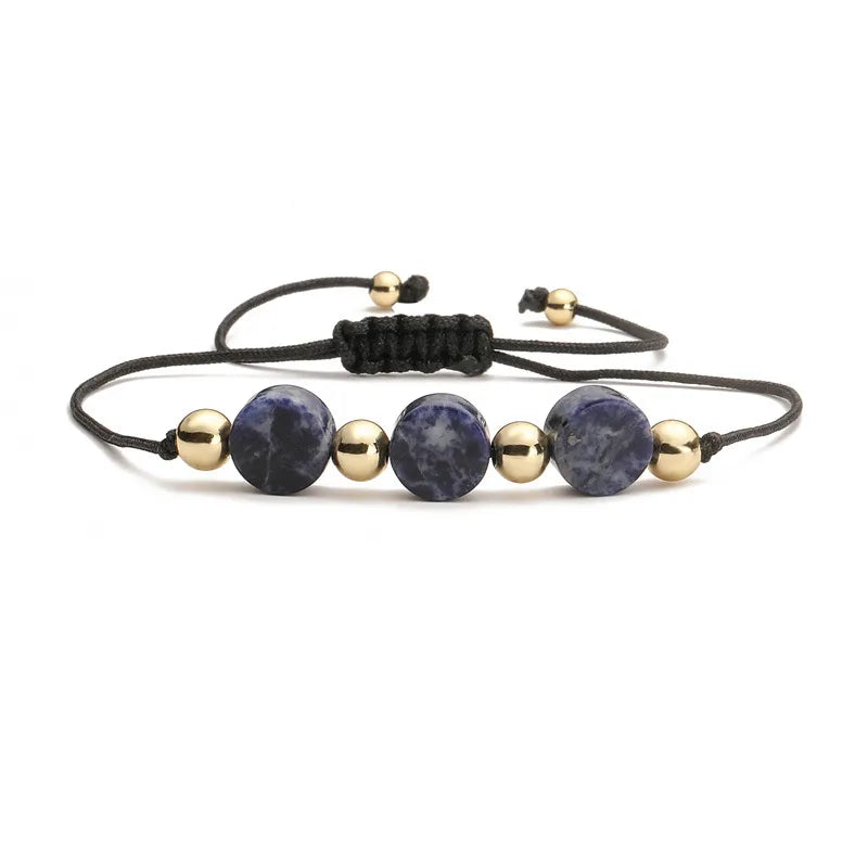 Classic Style Geometric natural stone turquoise Tiger Eye Drawstring Bracelets In Bulk