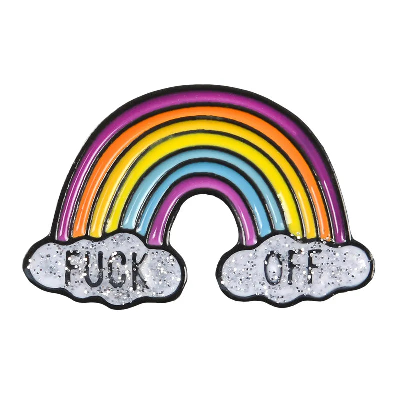 Creative Cartoon Rainbow Chest Pin Set Zinc Alloy Painted Cloud Shape Fashionable Men Women Lapel Pins Bag Decorations
