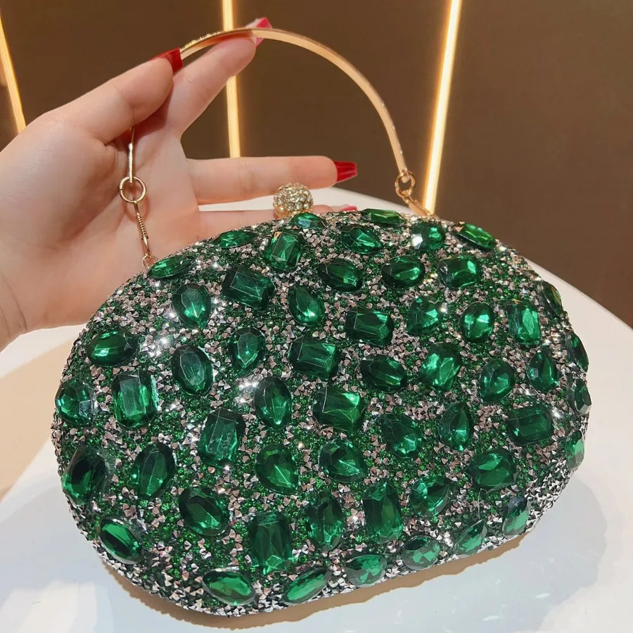Fashionable Diamond Embedded Evening Bag Women's Clutch Shoulder Crossbody Bag Elegant Dinner Party Handbag Stylish Wallet