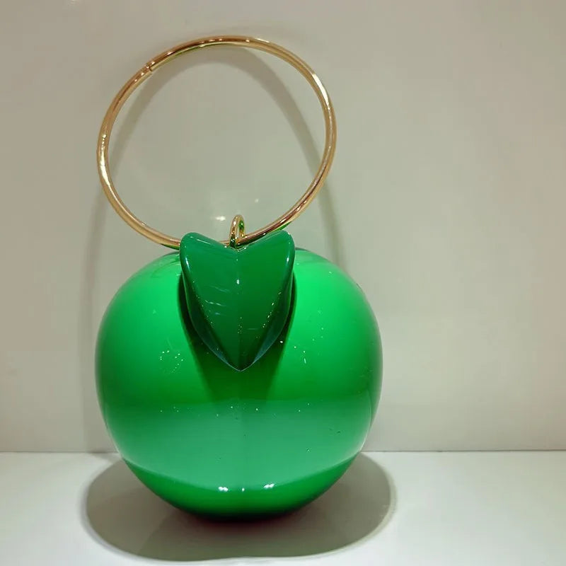 Women's Small PVC Persimmon Streetwear Round Lock clasp Handbag Crossbody Bag