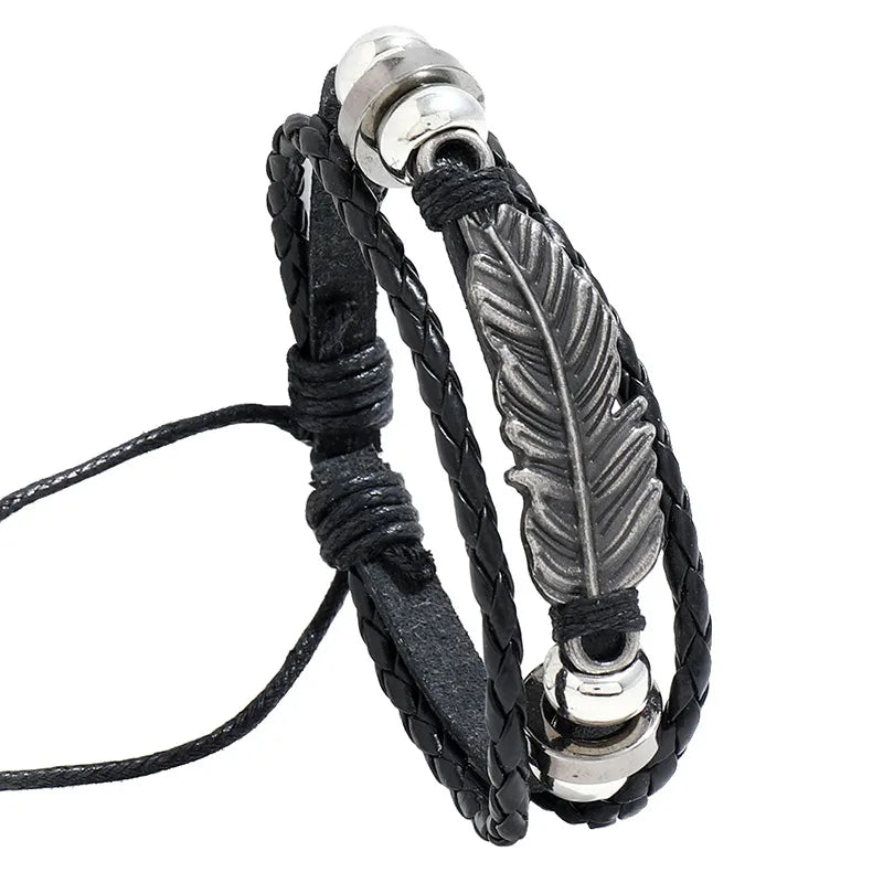 fashion geometric pu leather no inlaid unisex bracelets
