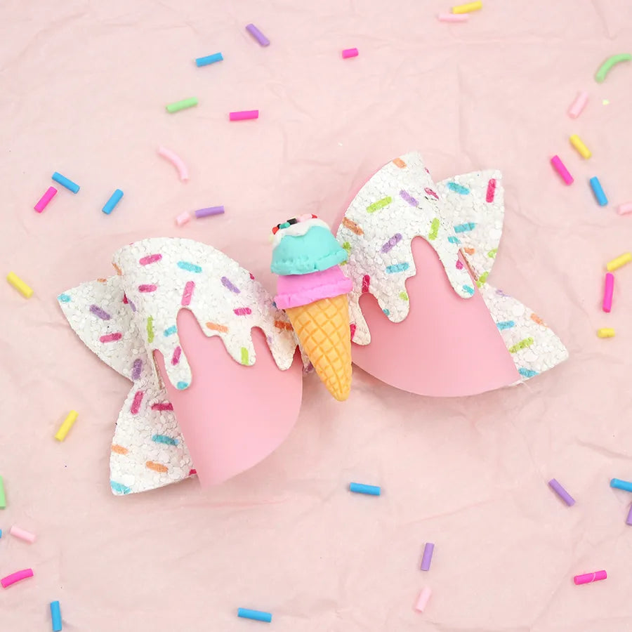 Amazon's New Donut Hairpin Children's Bow Hair Accessories Ice Cream Cream Candy Color Girl Hairpin