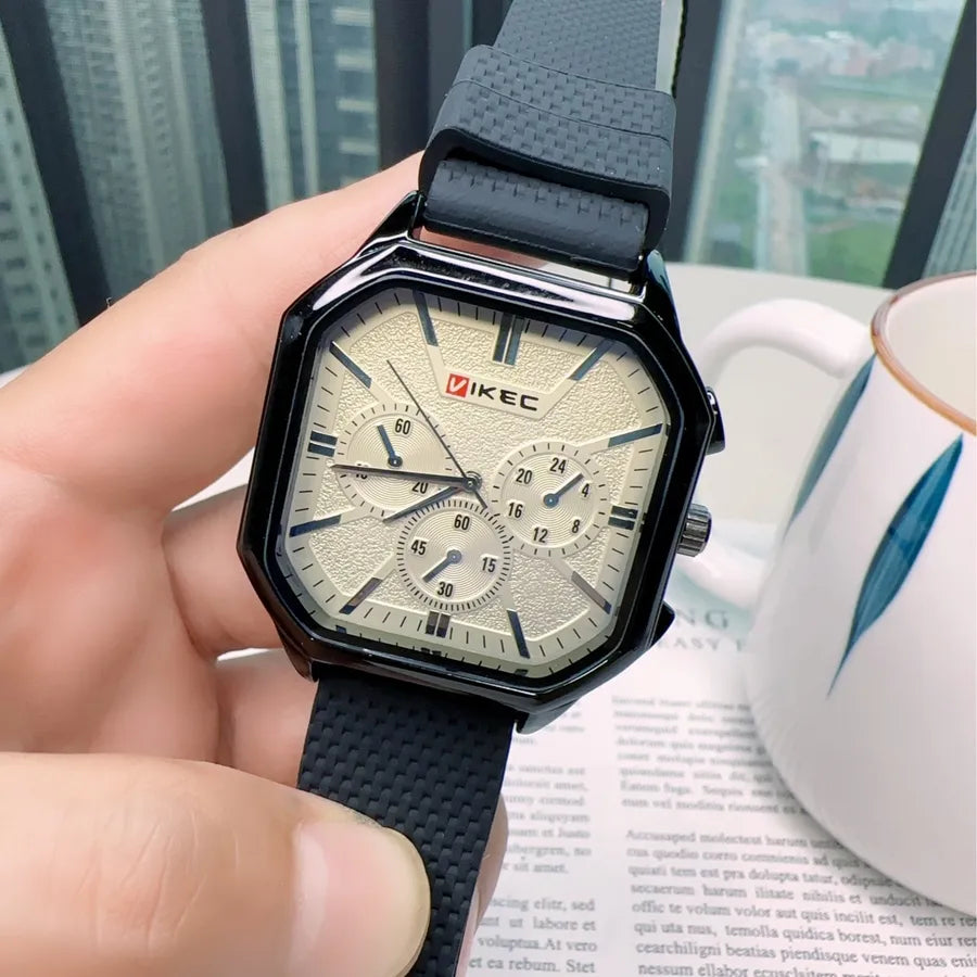 Sport Style Solid Color Buckle Quartz Watch