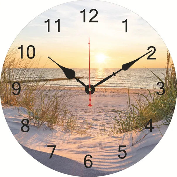 silent wall clock retro wood ocean clock wall sticker simple wall clock retro explosion hanging clock
