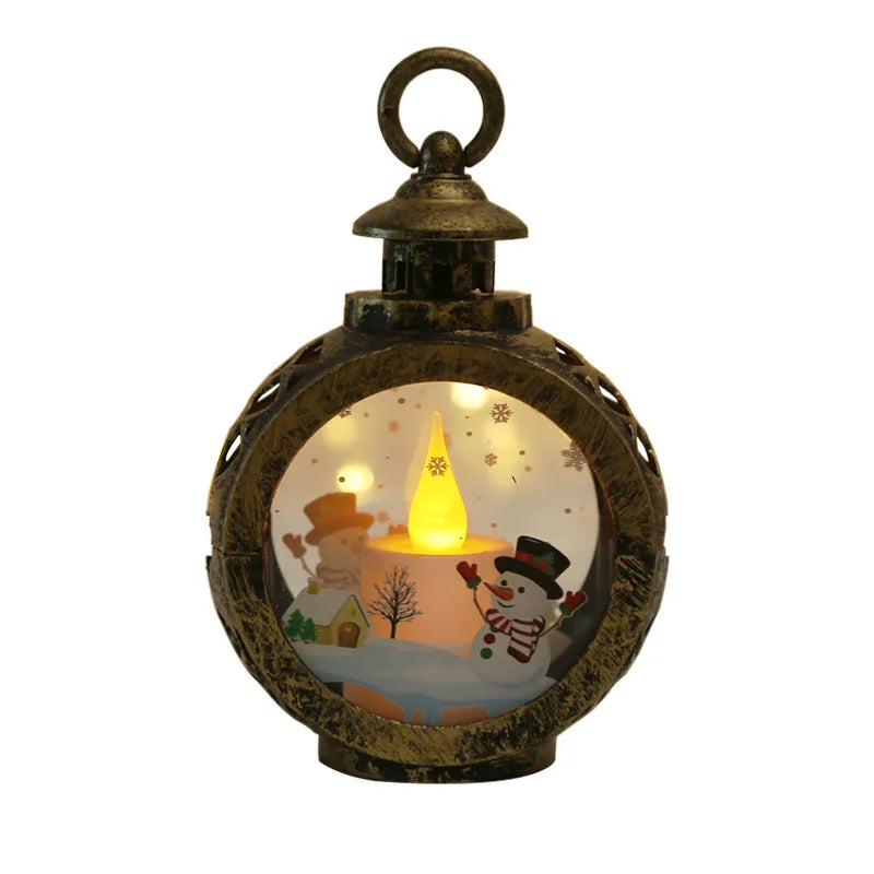 Christmas Cute Pastoral Santa Claus Snowman Glass Indoor Party Festival Hanging Ornaments
