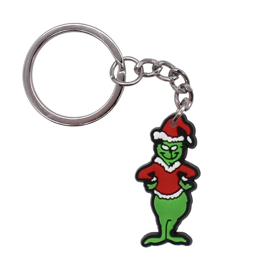 Cartoon Style Cartoon Character Christmas Hat Christmas Socks PVC Metal Christmas Women's Bag Pendant Keychain