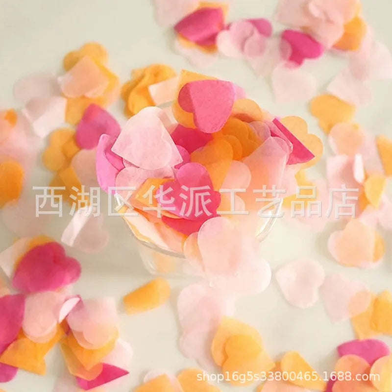 2.5cm heart-shaped love paper pieces Valentine's Day wedding venue hand-held throwing paper scraps transparent balloon filler