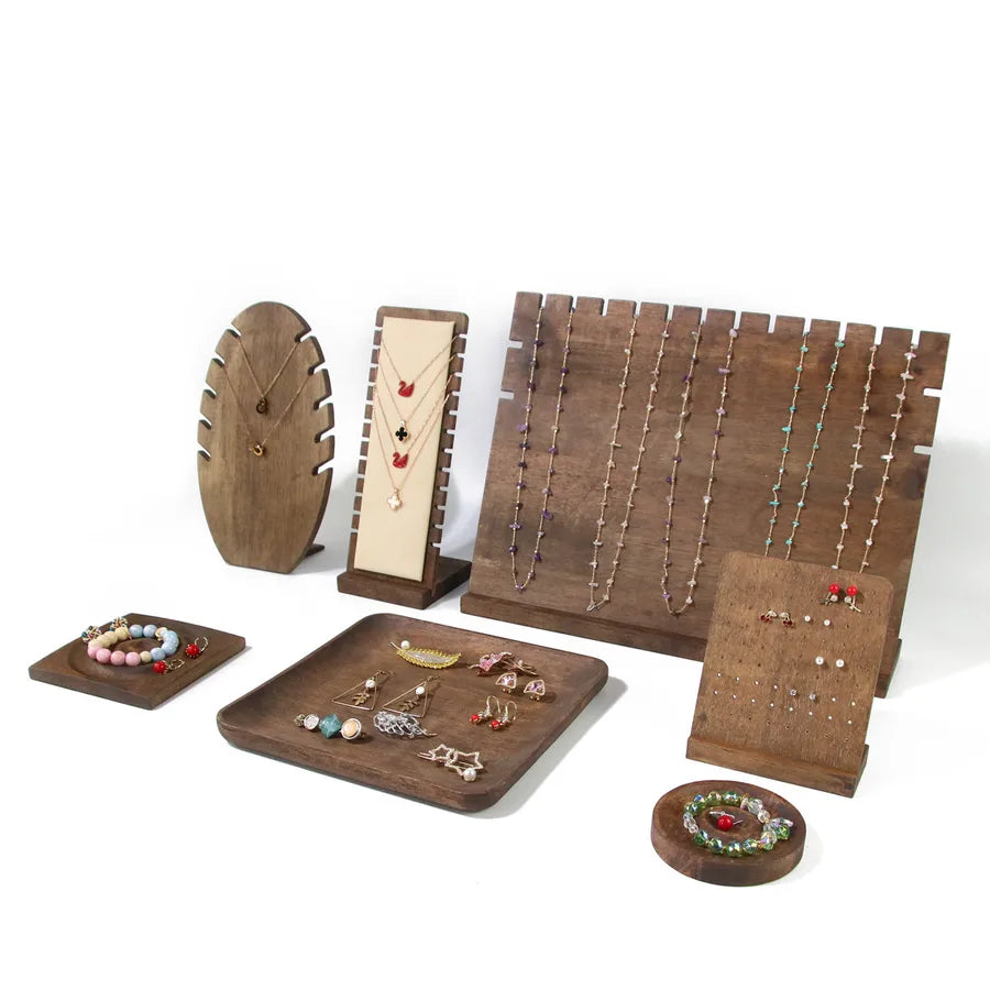 Factory in Stock Creative Jewelry Stand Log Vintage Display Stand Set Necklace Ear Stud Bracelet Bead Tray