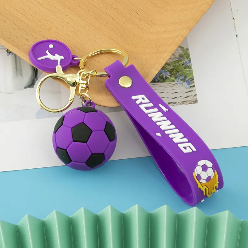 fashion letter football pvc unisex bag pendant keychain 1 piece