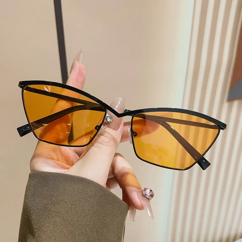 Simple Style Classic Style Solid Color Ac Cat Eye Full Frame Women's Sunglasses