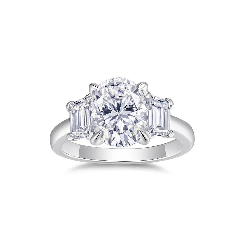 Moissanite 925 Sterling Silver Rings Geometric Rings