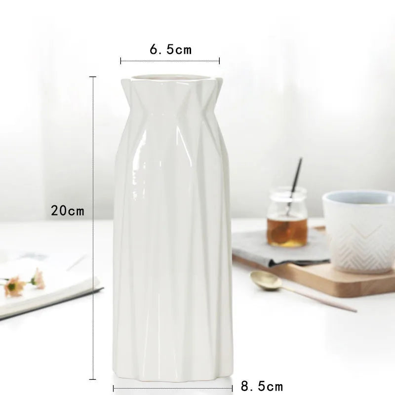 Simple Modern Star Ceramic Vase Ornaments Living Room White Porcelain Fresh Dried Flower Creative Ceramic Flower Set