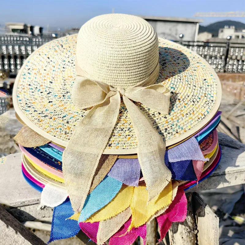 Women's Vacation Beach Solid Color Big Eaves Sun Hat