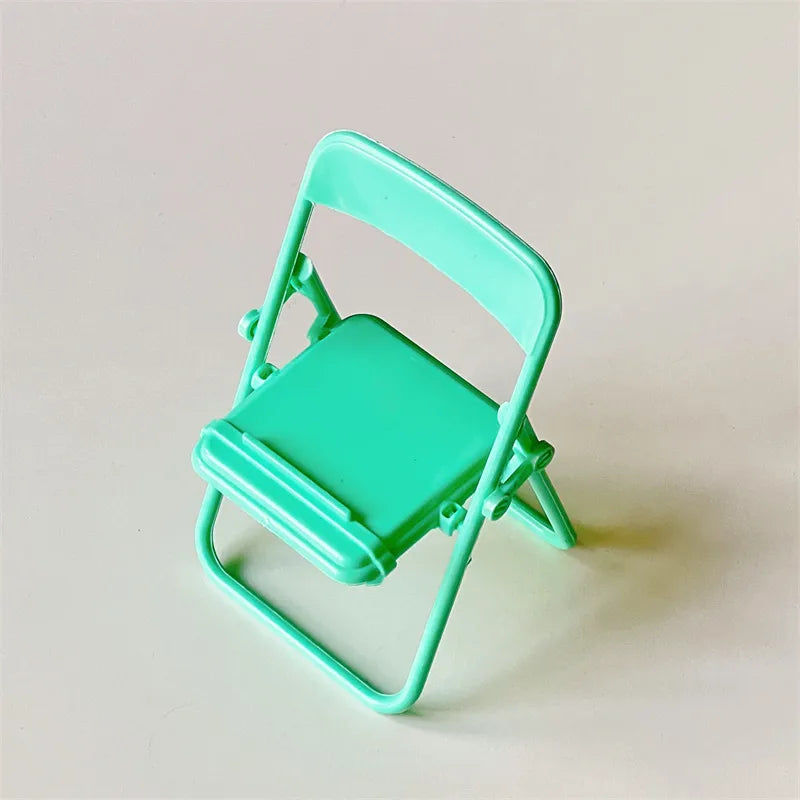 Creative Small Chair Mobile Phone Bracket Cute Bench Desktop Decoration Mini Lazy People Chasing Drama Folding Chair Mobile Phone Bracket