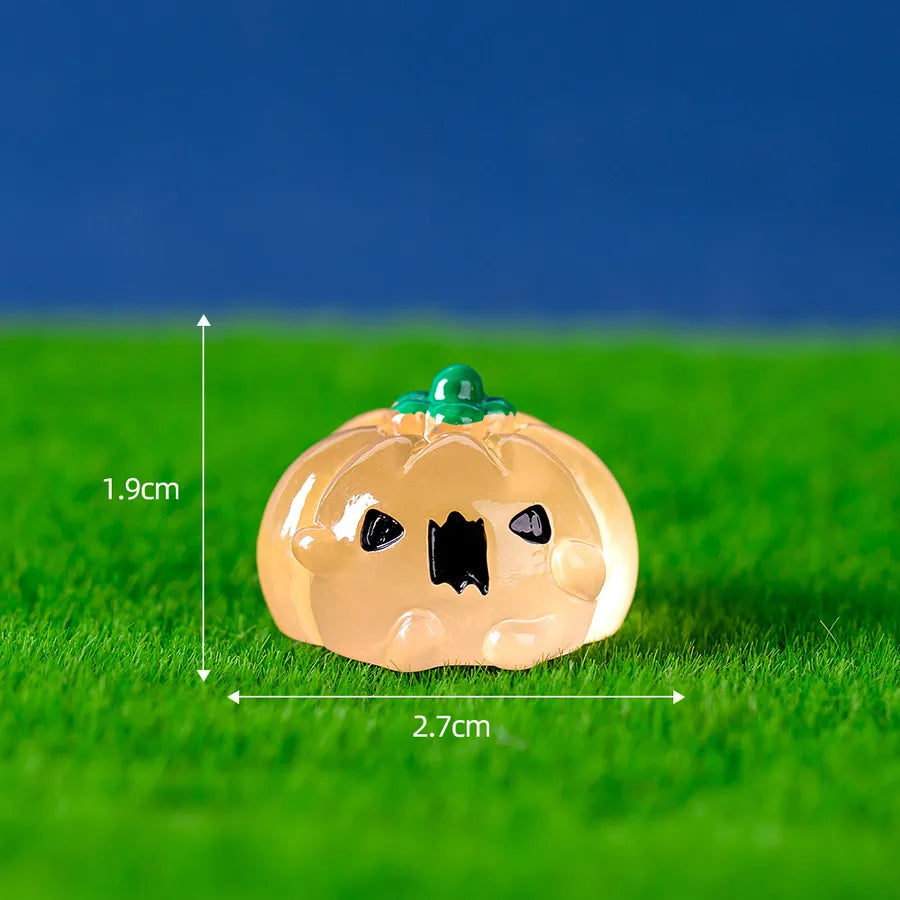 Glowing Resin Pumpkin Devil Halloween Decorations Micro Landscape Creative Cute Ghost Accessories Night Light Scenic Spot