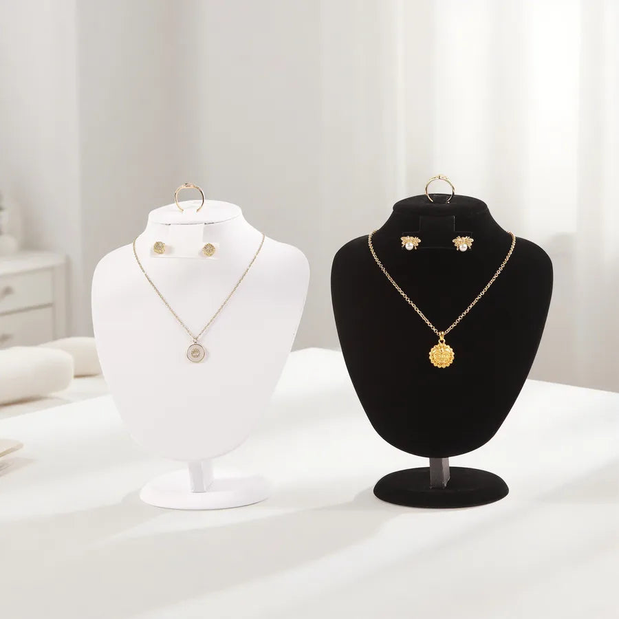 Luxurious Velvet Jewelry Portrait Neck Display Stand Counter Model Set Pendant Holder Fashion Accessory Premium Feeling