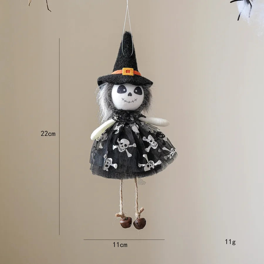 New Halloween Decorations Pumpkin Ghost Witch Doll Hanging Ornament Day Of The Dead Party Scene Costume Props Silk Material
