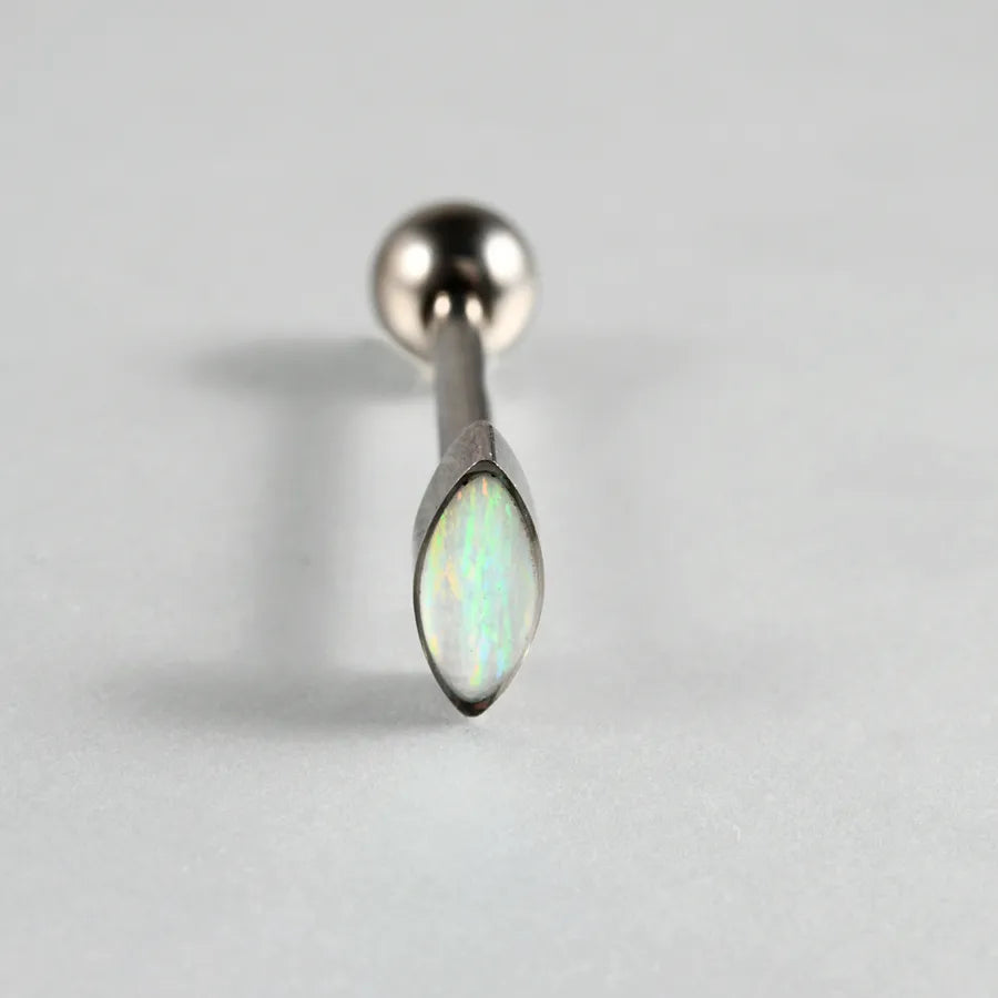 1 Piece Lip Rings Casual Elegant Vacation Coffin Horse Eye G23 Titanium Resin Opal Polishing Resin Opal Tongue Rings