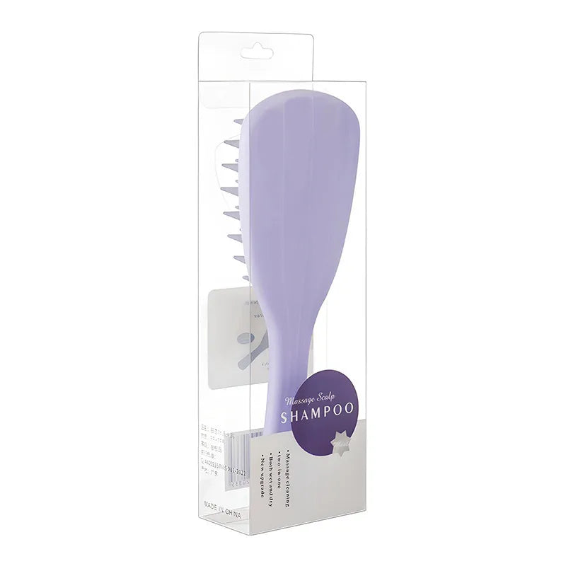 new ginkgo leaf shampoo massager silicone thick tooth belt handle shampoo comb long handle shampoo artifact