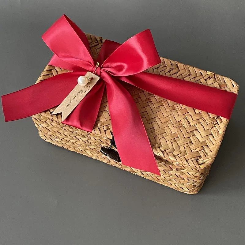 pastoral solid color wood storage box