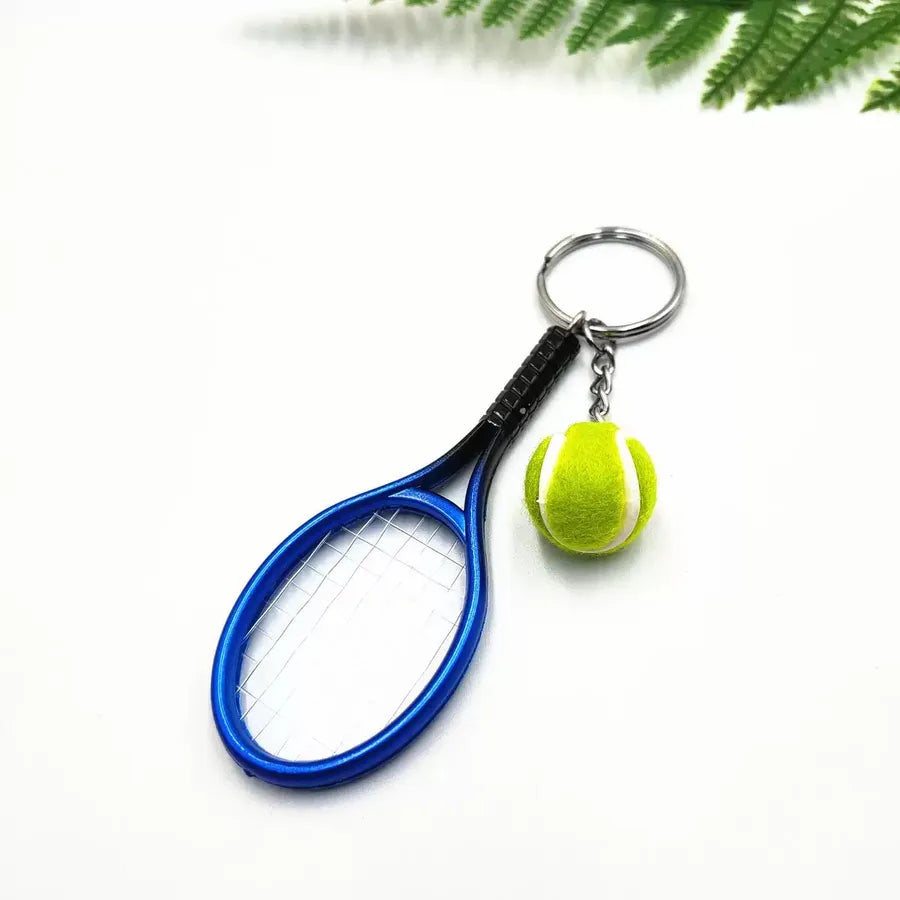 1 Piece Fitness Sports Tennis Racket Plastic Unisex Keychain