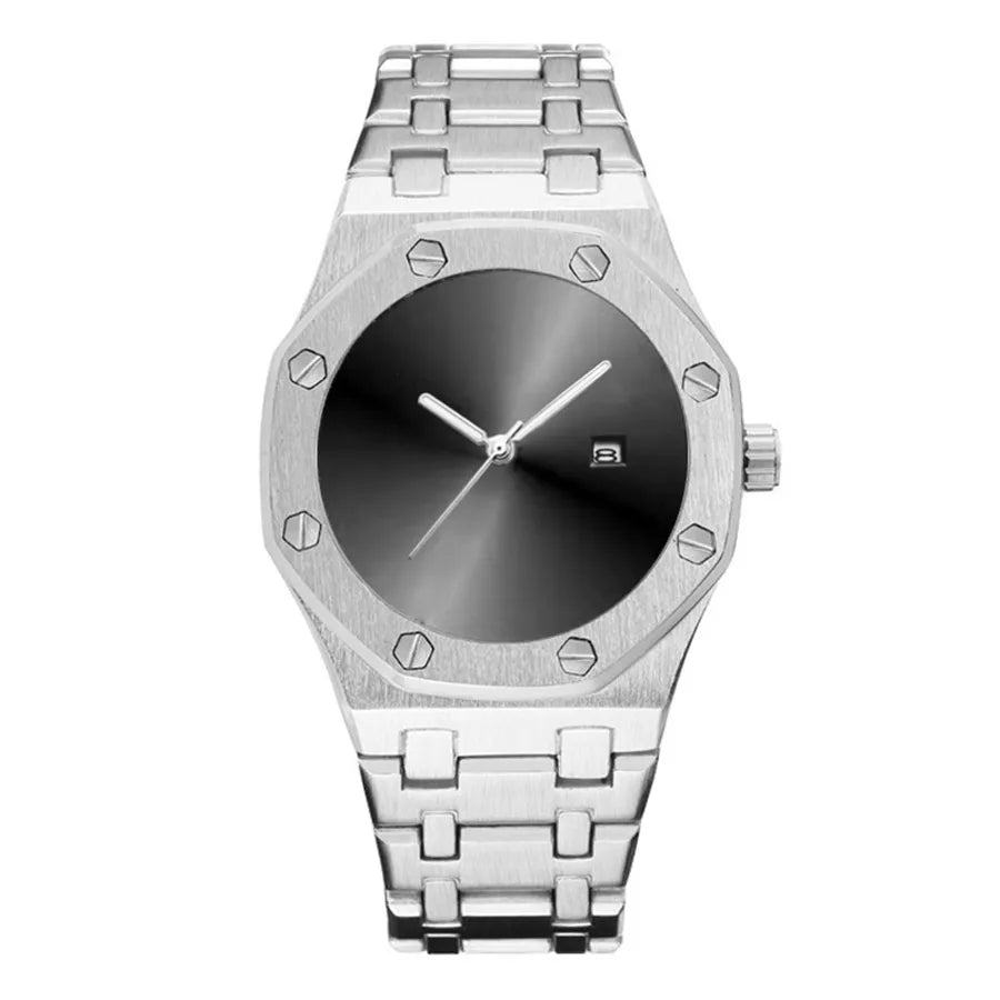 Business Solid Color Butterfly Double Snap Quartz Watch Men's Watches