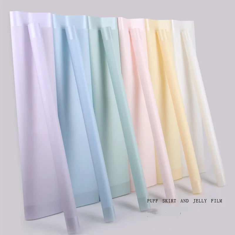 Elegant Romantic Sweet Solid Color Plastic Daily Date Korean Floral Wrapping Paper Party Supplies Gift Wrapping Supplies 1 Pack of 20 Sheets