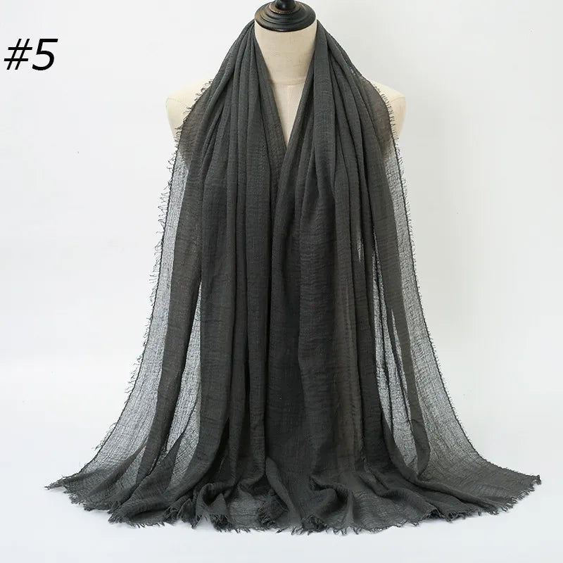 fashion solid color cotton pashmina scarves