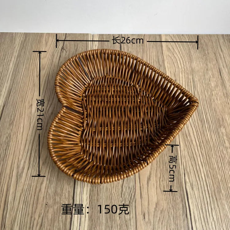 Simple Style Solid Color Imitation Rattan Storage Basket