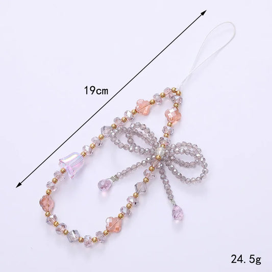 1 Piece Elegant Lady Butterfly Beaded Beaded Bag Pendant Mobile Phone Chain