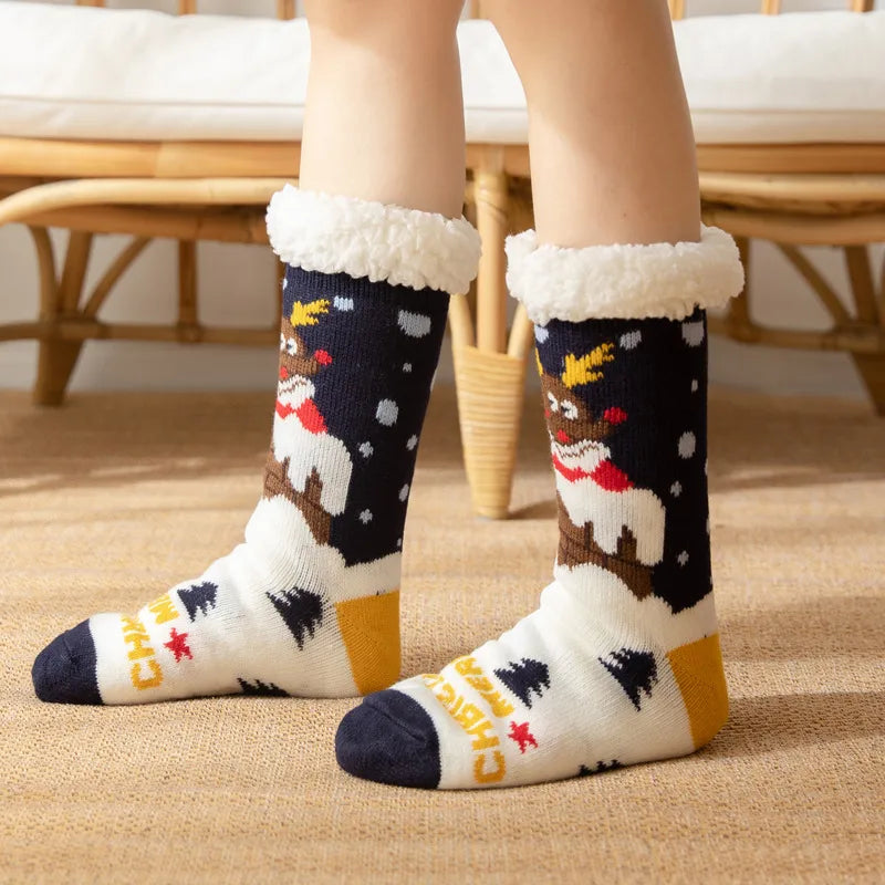 Christmas Sweet Women's Cartoon Snowman Polyacrylonitrile Fiber Crew Socks A Pair