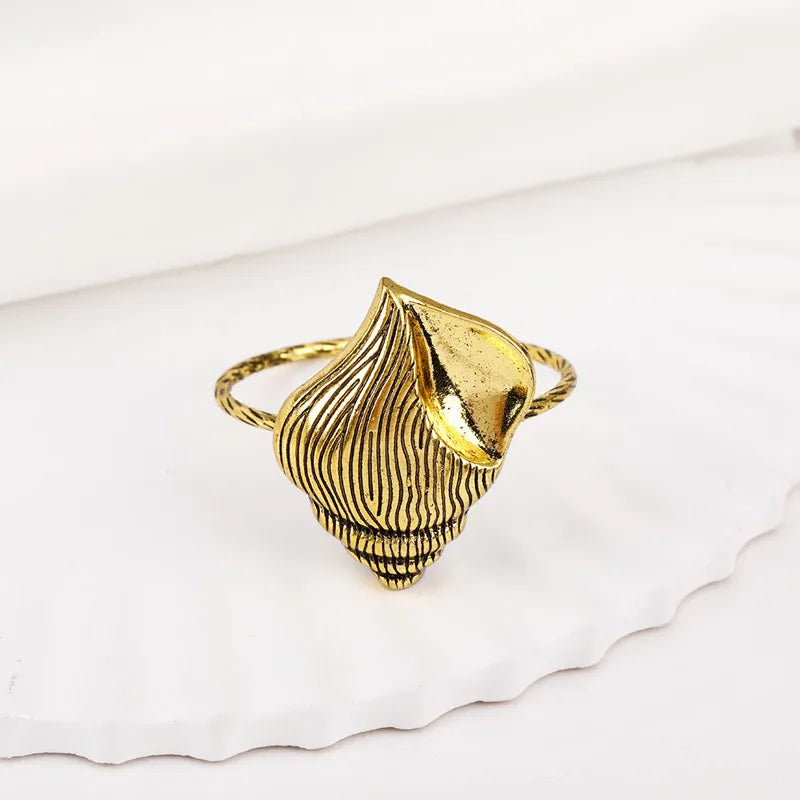 Retro Conch Hippocampus Lobster Alloy Napkin ring 1 Piece