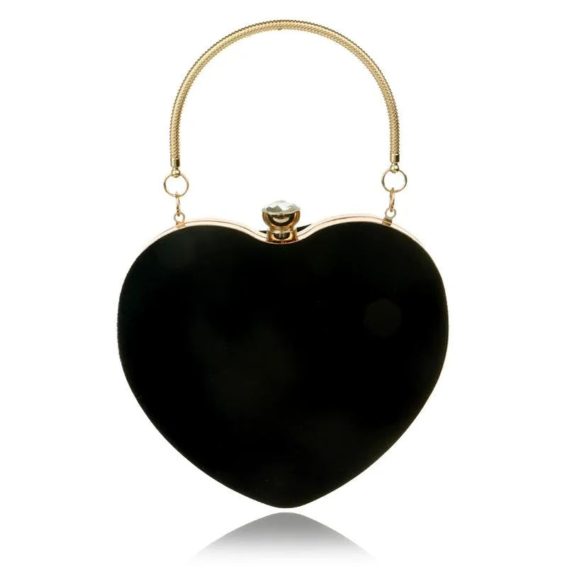 hot heart-shaped handbag lady fashion makeup bag evening  bag clutch bag