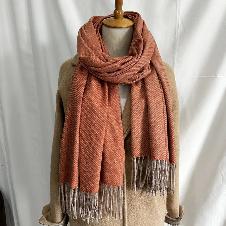 Unisex Sweet Simple Style Solid Color Imitation cashmere Polyester Scarf