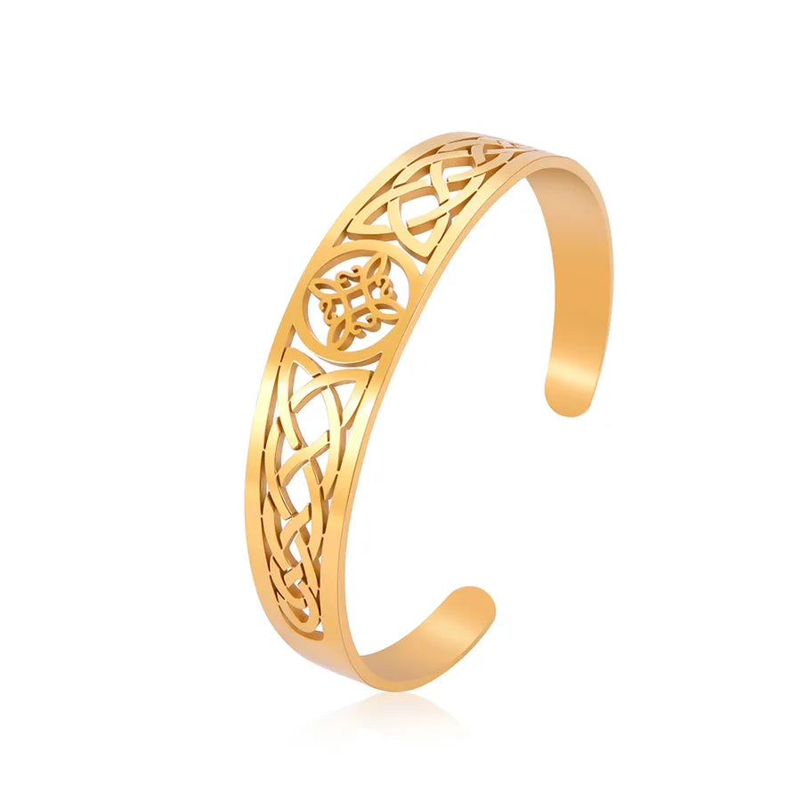 Hip-Hop Retro Witches Knot 304 Stainless Steel Bangle In Bulk